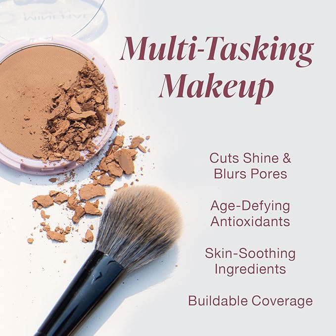 Mineral Fusion Pressed Powder Foundation, Deep 4 - Deep Skin w/Golden Undertones, Age Defying Foundation Makeup with Matte Finish, Talc Free Face Powder, Hypoallergenic, Cruelty-Free, 0.32 Oz