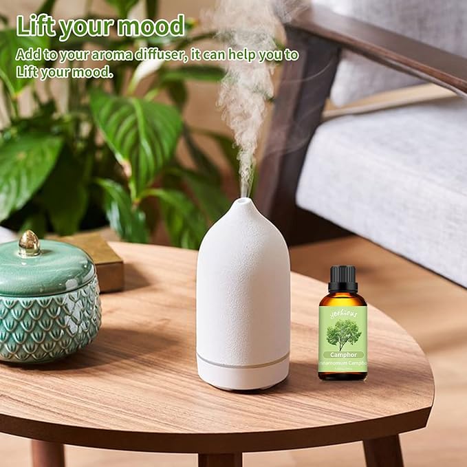 yethious Camphor Essential Oil for Diffuser & Aromatherapy, Massage, Candle Soap Making Camphor Oil Fragrance DIY - 100ML
