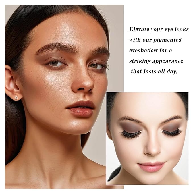 MEICOLY Brown Single Eyeshadow with Mirror,Matte Coffee Eye Shadow for Halloween Makeup,Pressed Powder Eyeshadow,Matte Shade Eyelid Color Eye Makeup for Women,High Pigment,Long Wear,Waterproof