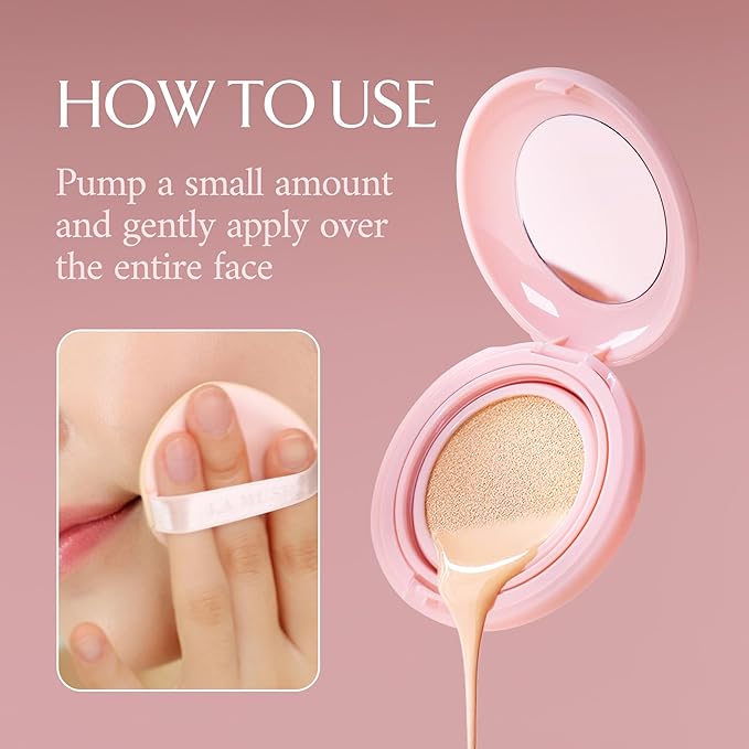 LA MUSE Korean Glow Cushion Foundation(Refill) with PDRN | Shade No.22 Neutral Beige for Medium Skin | 65% Hyaluronic Acid Hydration | Natural Radiant, Lightweight Coverage | Light to Medium Finish