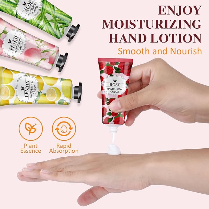 VESPRO 56Pack Hand Cream Gifts Set For Women, Thank You Gifts, Bulk Hand Lotion Travel Size for Dry Cracked Hands, Mini Hand Lotion for Birthday Gifts, Bridal Shower Favors and Small Gifts for Women