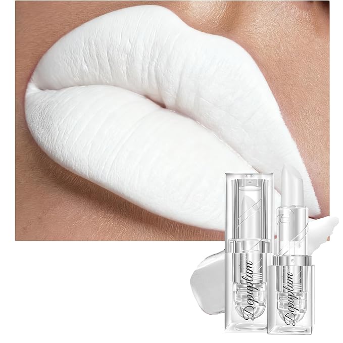 Halloween White Lipstick Matte Body Painting Stick for Women Waterproof Lipsticks Dark Long Lasting Lip Stick Gothic Zombie Vampire Cosplay Cruelty Free Lipstick, DU-White