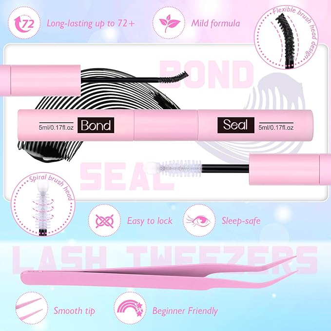 Wispy Lash Clusters Kit Natural Lash Extension Kit DIY Eyelash Extension Kit 10-14MM Individual Lashes Thin Band Eyelash Clusters with Lash Cluster Glue and Tweezers by zanlufly