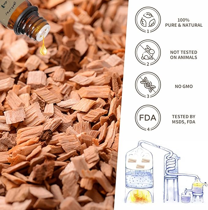 yethious Sandalwood Essential Oils for Diffuser & Aromatherapy Pure Sandalwood Oil for Skin, Hair Oils - 10ML