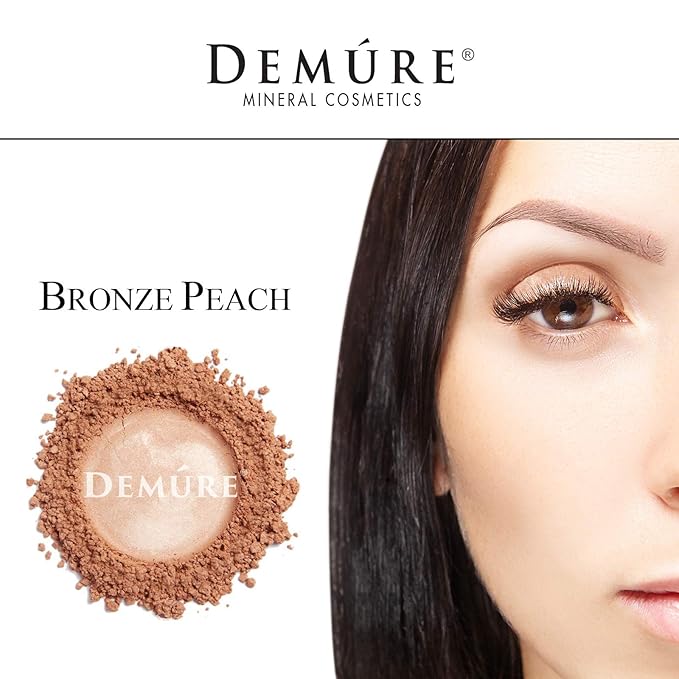 Demure Mineral Make Up (Bronze Peach) Shimmer Eyeshadow, Loose Powder, Glitter Eyeshadow, Eye Makeup, Professional Makeup