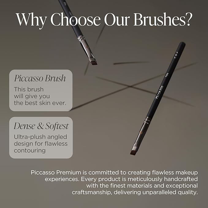 Piccasso 799 Edge Eyeliner Brush – Angled Eyeliner Brush for Gel, Liquid, and Cream, Sharp Precision for Winged Liner and Eye Makeup, Professional Facial Brush and Eyebrow Tool by K-Beauty Brand