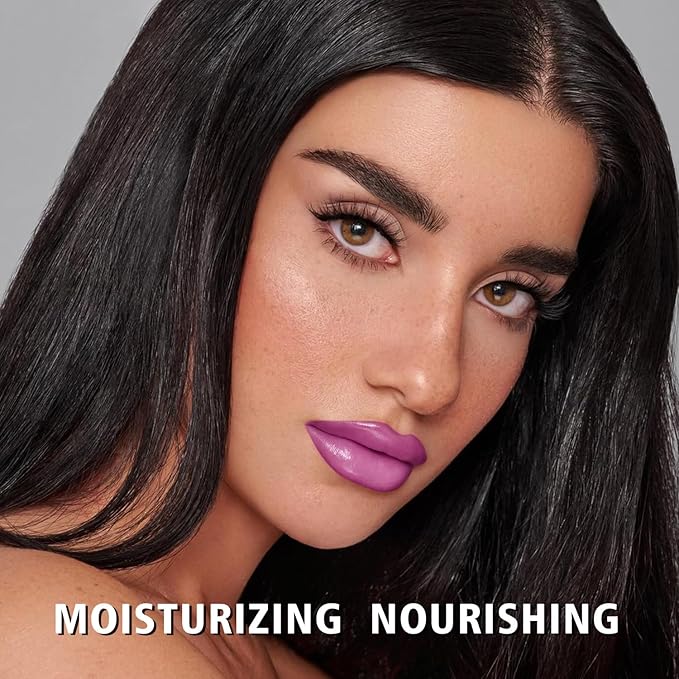 MAKI YIKA 3Pc Moisture Lipsticks for Women Nude Pink Purple Lipstick Hydrate Tinted Lip Balm for Dry Cracked Lips Glossy Lip Color, MA55/62/65