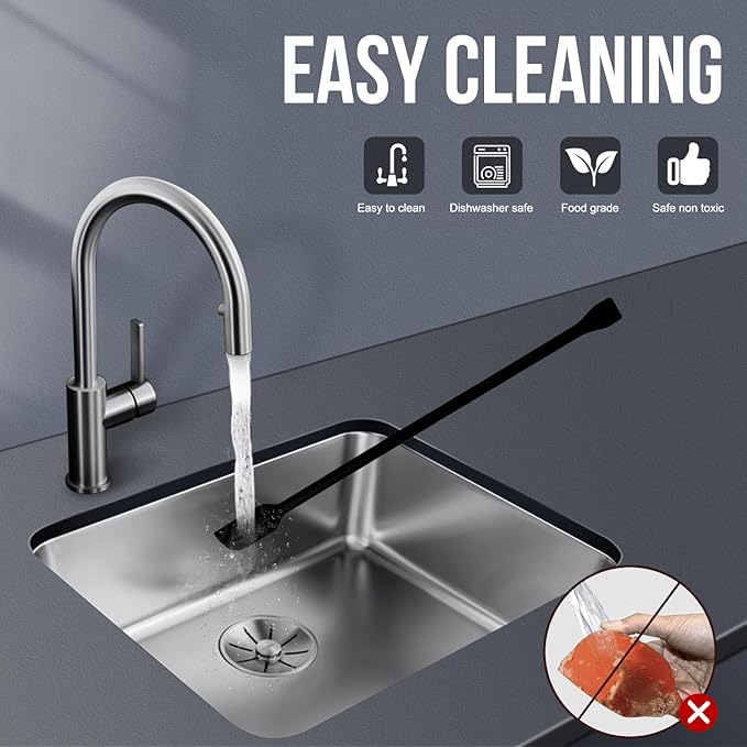 Walfos 3pcs Mini Silicone Spatula Set, Small Spatulas For Cosmetics, 600°F Heat Resistant Reusable Beauty Spatula Tiny Spatula, No Bpa Free, For Kitchen Cooking Cosmetic Jars Kitchen Bottles, Black