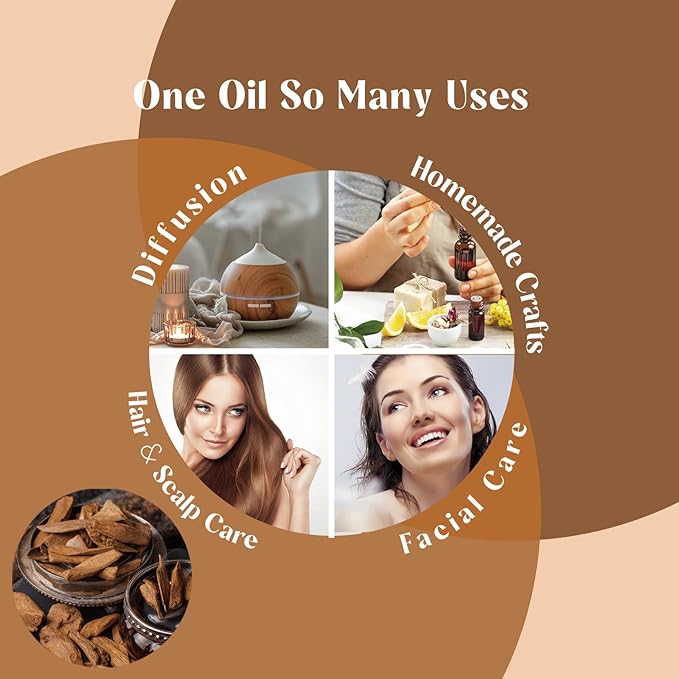 Agarwood Essential Oil, Pure Natural Organic Oud Essential Oil for Diffuser Meditation and DIY Cosmetic Making- 1 Oz