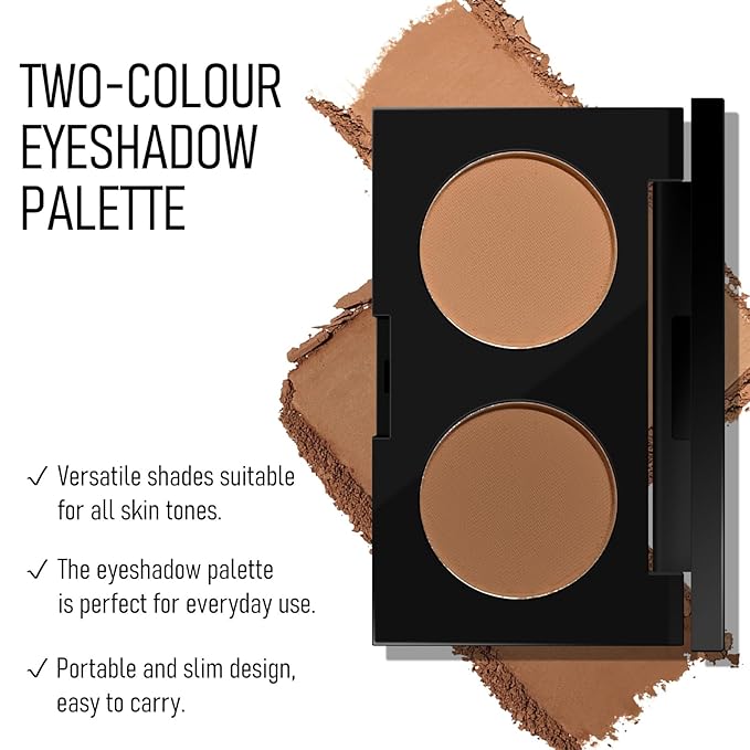 KYDA 2 Color Eyeshadow Palette, Taupe Brown and Matte Nude Eyeshadow Powder, Highly Pigment, Soft and Blendable Makeup for Daily Look -03