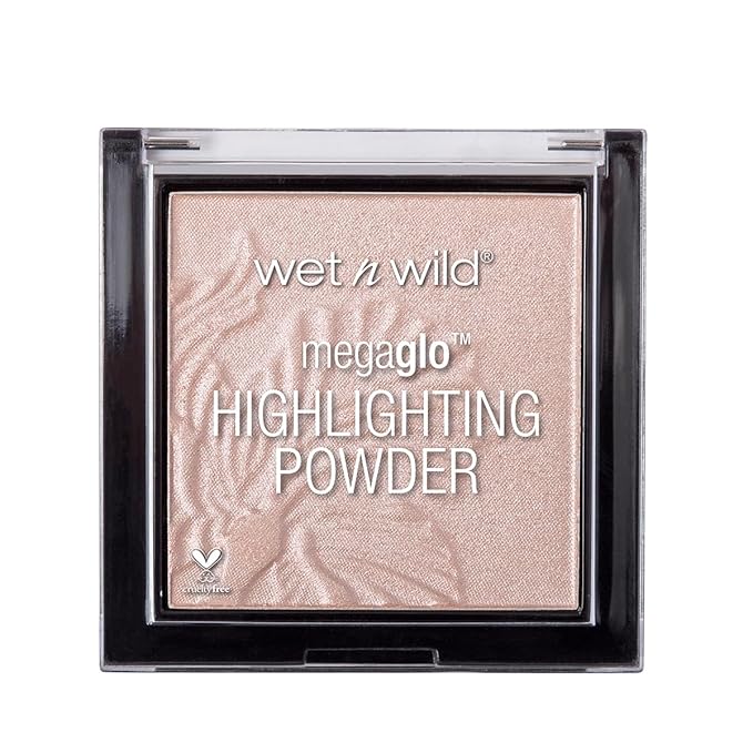 wet n wild MegaGlo Highlighting Powder, Highlighter Makeup, Shimmer Glow, Pink Rose Gold Blossom Glow