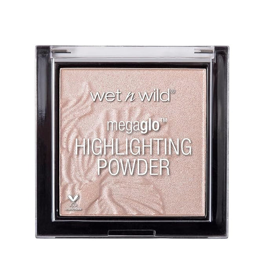 wet n wild MegaGlo Highlighting Powder, Highlighter Makeup, Shimmer Glow, Pink Rose Gold Blossom Glow