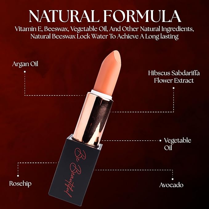lipstick provides smooth application, long lasting wear non-sticky glides on provides maximum color organic shea butter peachy peach