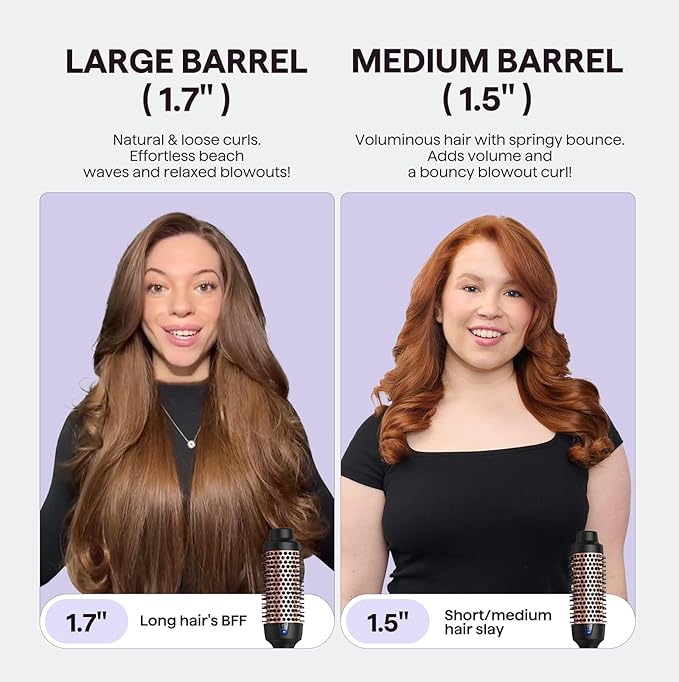 Wavytalk Thermal Brush, 1.7 Inch Blowout Express Blowout Brush, Negative Ion Technology for Creating Smooth Relax Blowouts, Give The Hair Body and Shine, Rose Gold