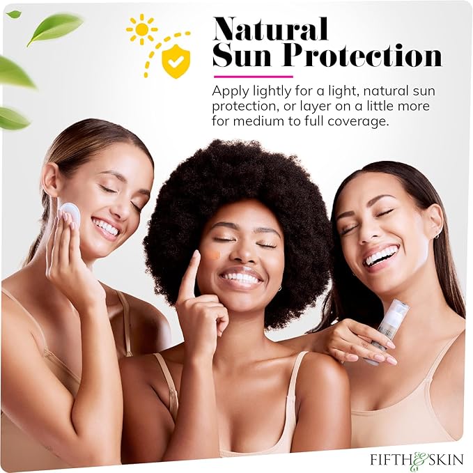 Fifth & Skin: Better’n Ur Skin Liquid Foundation (PORCELAIN) - Natural, Organic, Vegan, Cruelty-Free - Gluten-Free Beauty with Buildable Coverage and Palm-Free Luxury - 1 oz