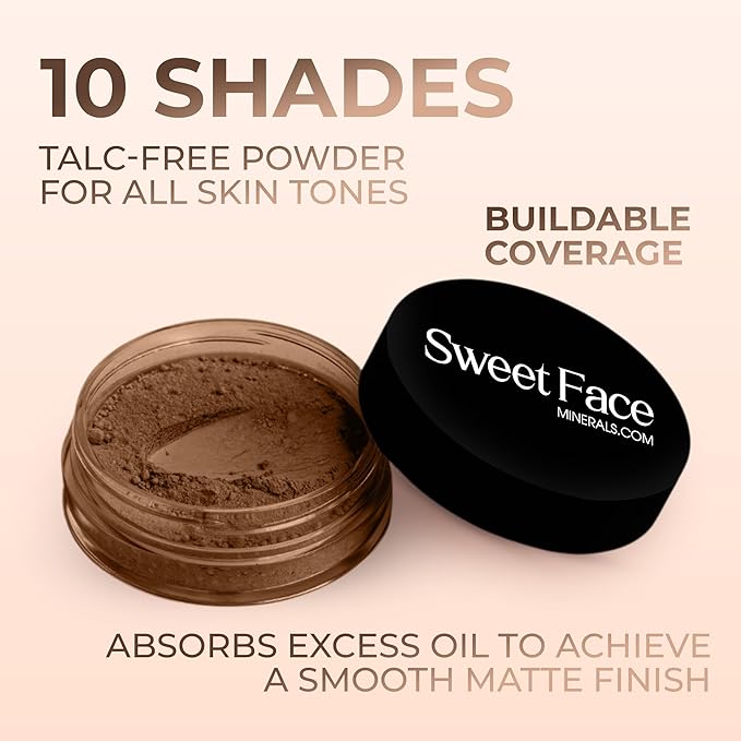 Ebony Shade Foundation (5g Sample Size Jar) Matte Mineral Makeup Loose Powder Foundation – Full Coverage, Natural Finish, Noncomedogenic, SPF 30