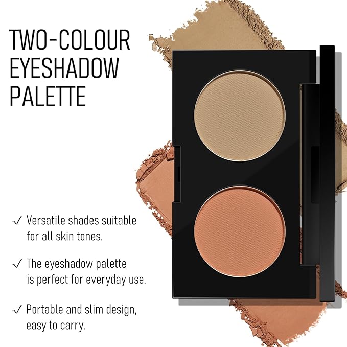 KYDA 2 Color Eyeshadow Palette, Taupe Brown and Matte Nude Eyeshadow Powder, Highly Pigment, Soft and Blendable Makeup for Daily Look -01