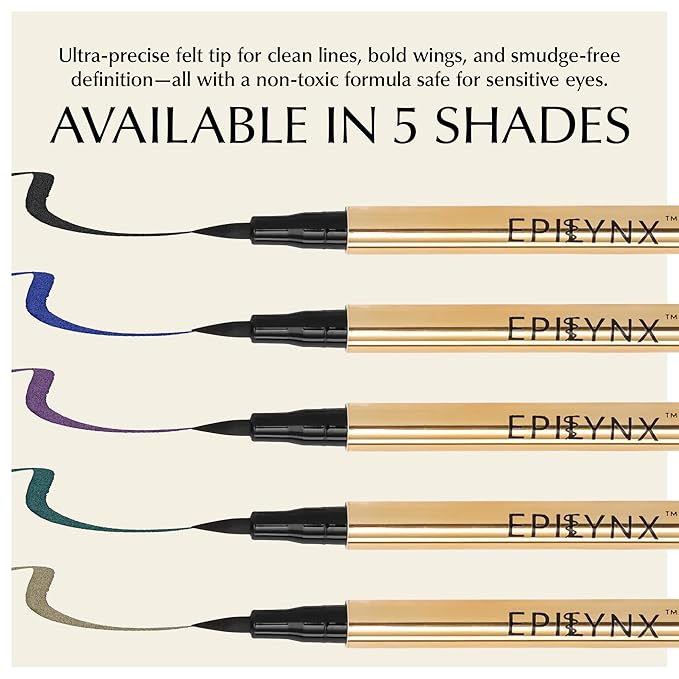 EPILYNX Waterproof Eyeliner - Smudge-Proof Liquid Eyeliner Pen with Precision Tip for Smooth, Long-Lasting Application - Vegan, Hypoallergenic & Gluten-Free Eye Liner - 2mL Blue