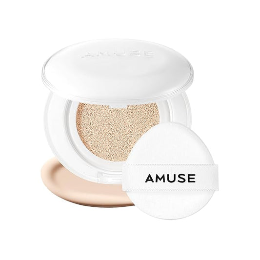 Amuse SEOUL Ceramic Skin Perfector Cushion Foundation | Long-lasting, Lightweight, Semi-matte, Flawless Coverage, Hypoallergenic, Vegan, Korean Beauty (15g / 0.52oz.) (1.5 NATURAL)