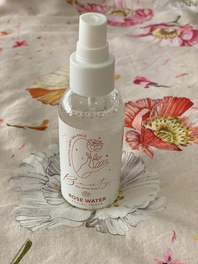 Beauty Hydrating Rose Water Facial Mist with Caviar Extract, Seaweed, Vitamin E and jojoba Oil