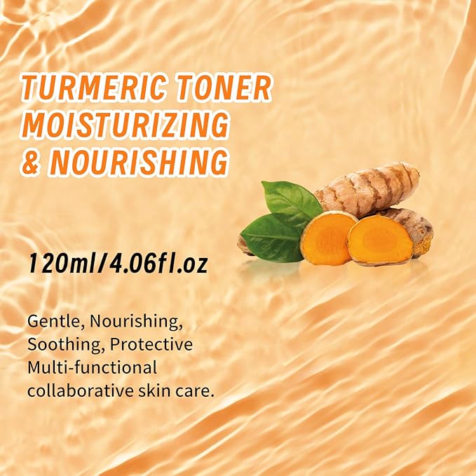 Face Toner for Women, Turmeric Facial Toner, Skin Toner for Even Skin Tone, Soothing, Moisturizing, Reduce Fine Lines, Suitable for All Skin Types, 4.06fl.oz/120ml