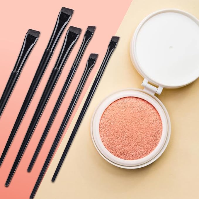 16 Pcs Eyeliner Brush Eyebrow Tint Brushes Brow Brushes Set Flat Tapered Eyebrow Concealer Brush Ultra Thin Christmas Makeup Brush Fine Angled Slanted Brushes Eye Shadow Applicator Sticks Brushes