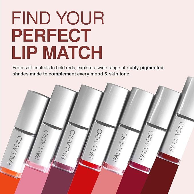 Palladio Herbal Lipstick, Rich Pigmented and Creamy Lip Color, Infused with Safflower, Ginseng, Ginkgo Biloba, Camellia and Aloe, Prevents Lips from Drying, Combats Fine Lines, Surely Pink