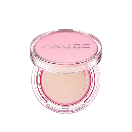 Amuse SEOUL DEW POWER VEGAN CUSHION FOUNDATION | Dewy, glow, long-lasting, double coverage, clean beauty, lightweight, natural look, foundation for sensitive skin, hydrating cushion (01 PURE)