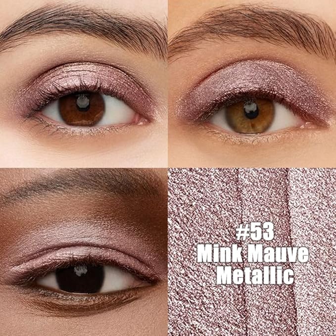 evpct Metallic Mauve Cream Eye Shadow Sticks Brightener Pencils for Women, Mauve Metallic Silky Eyeshadow Applicator Stick Pen Waterproof, Blendable Crease-Proof Stick Eyeshadow Shimmer Eye Makeup 53