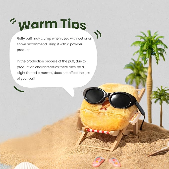 Face Fluffy Powder Puff,Soft Plush Setting Powder Puff, Large Velour Makeup Puff for Loose Or Pressed Powders,Round Cosmetic Puff, Beauty Makeup Tool,1pcs