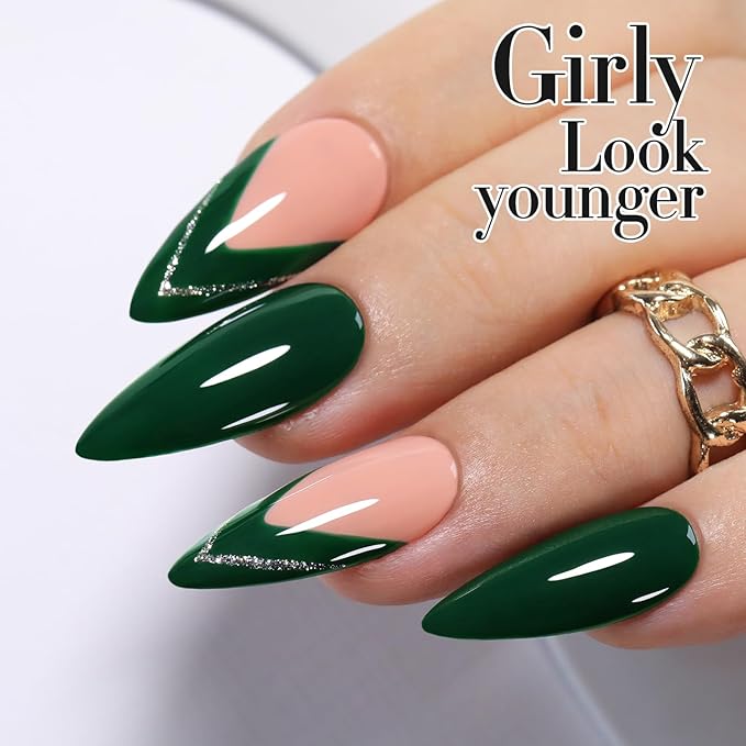 Double Rhythm 15ML Gel Polish Pure Sheer Same Color Same Bottle Soak Off Gel Polish Art Manicure Salon DIY at Home for Women (Deep Green-A1460)