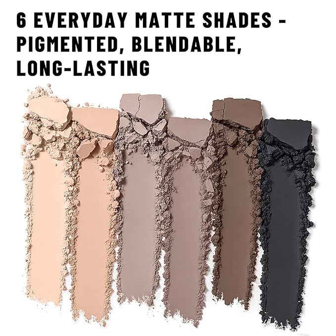 6 Colors Mini Eyeshadow Makeup Palette Neutral Nude Smoky Eye Shadow Taupe & Brown Matte Make Up Pallet with Mirror Highly Pigmented Long Lasting Waterproof Travel Size Gift Kit 01