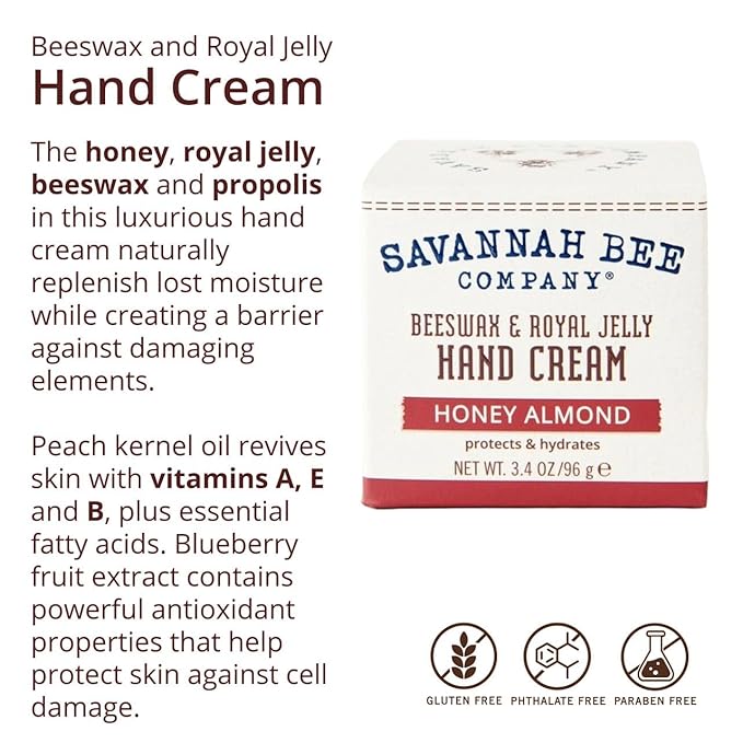 Savannah Bee Company Beeswax Hand Cream - Hand Moisturizer Repair Cream