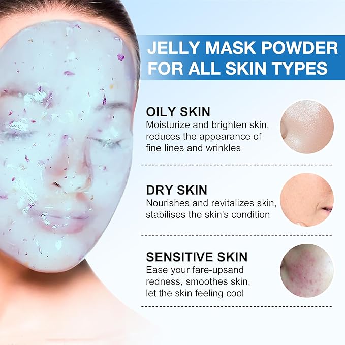 Jelly Mask for Facials Professional, Hydrating & Moisturizing Peel-Off Natural Gel Face Mask SkinCare, Professional Spa Use Jelly Face Masks, Deep Hydration & Glow 23 Fl Oz (6 Units)