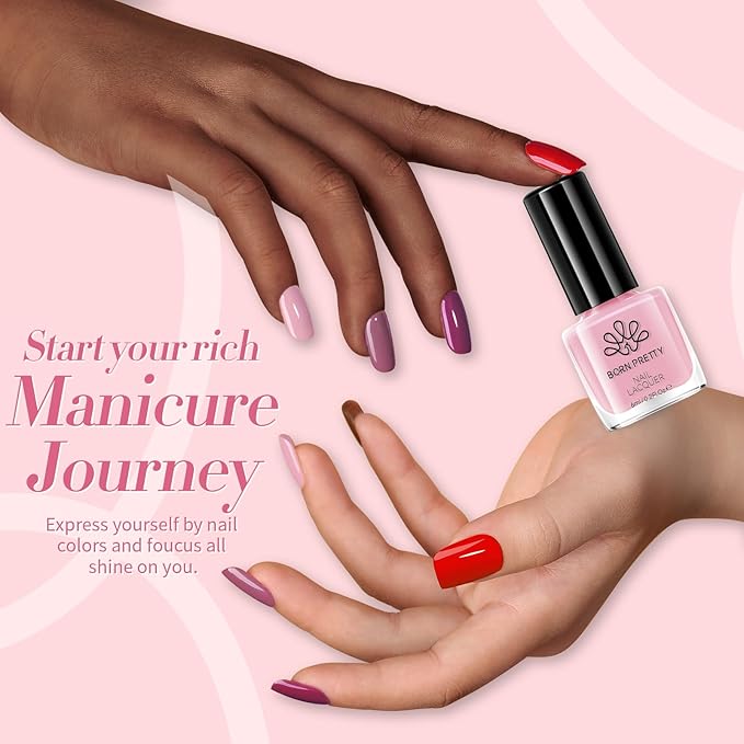 Born Pretty Fall Nail Polish Set, 15 Colors Brown Black White Gray Red Pink Nude Nail Polish Quick Dry Fall Winter Colors Fingernail Polish Kit for DIY Nail Art Salon Home Gift for Women