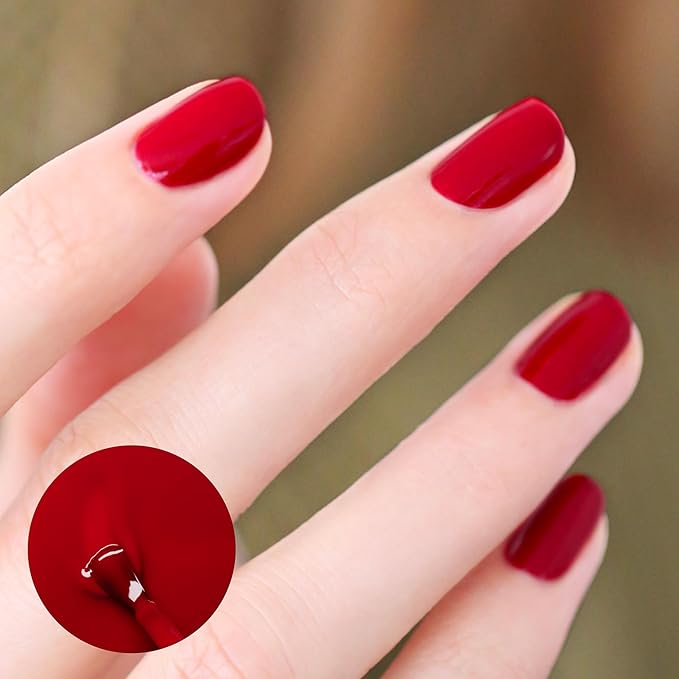 Manucurist - Green Red Cherry Nail Polish - Cherry Red Nail Polish - 9-Free, Vegan and Plant-Based - Manicure - Made in France - 0.5 fl oz