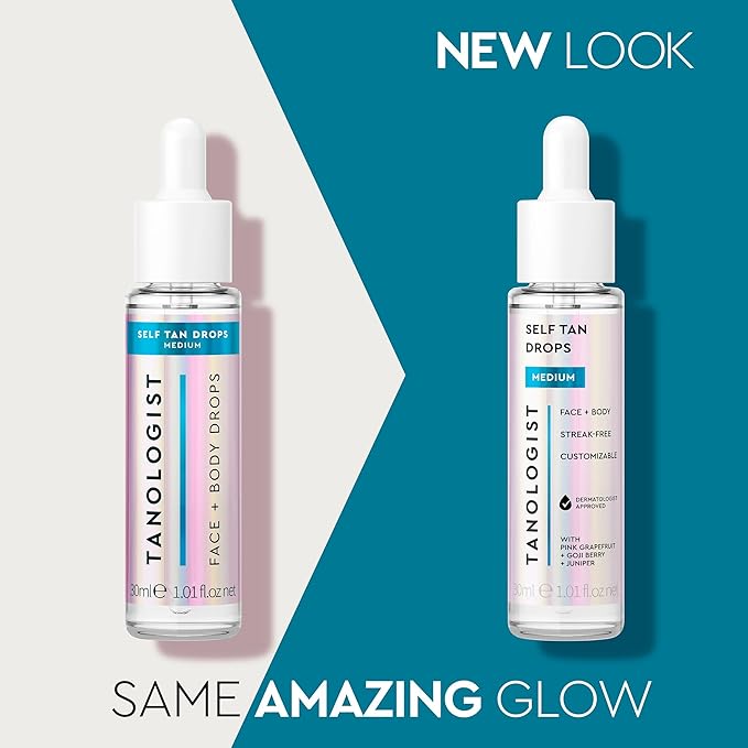 Tanologist Medium Self Tan Drops, Streak-Free Body & Face Tanning Drops, No Fake Tan Smell, For Moisturizer & Lotion, Bronzing Face Tanner, Skincare Ingredients, Travel Size, 0.50 fl. oz/15ml Bottle