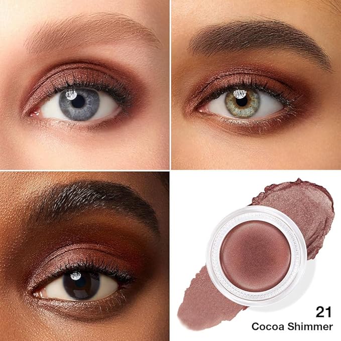 evpct Single Cream Eye Shadow Palette Pot Makeup for older Women, Cocoa Mocha Shimmer Glitter Metallic Monochrome Cream to Powder Eyeshadow Palette Eye Brightener, High Pigment Waterproof Blendable