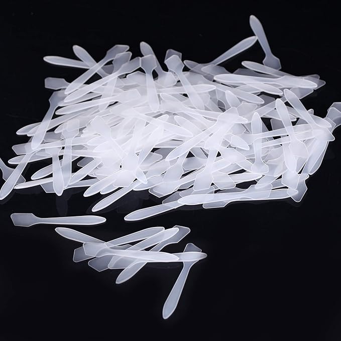 200 Pack Small Cosmetic Spatulas 3.2 Inch Mini Makeup Spatula Disposable Plastic Facial Skincare Face Mask Spatula (Translucent)