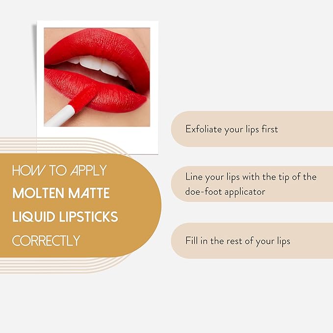 NATASHA MOOR: Molten Matte Liquid Lipstick - Long-Lasting, Hydrating, Matte Finish with Moisturizing Vitamin E - Waterproof, Kiss-Proof, Cruelty-Free - 12-Hour Stay Power - SELF MADE