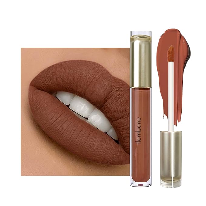 Brown Red Liquid Lipstick Matte Long Lasting Smudge-Proof, Non-Stick Cup, Transfer-Resistant Lip Color,Waterproof, Non-Transfer Formula (Graceful Glow)