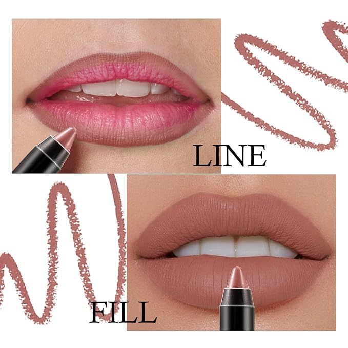 Boobeen Matte Lip Crayon Lipstik Pencil Velvety Creamy Matte Lip Liner Full Coverage High Pigment Waterproof Long Lasting Lipstick for Women, Matte Lip Color with Smooth