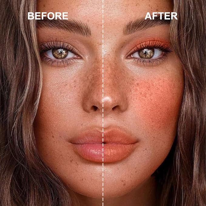 Multi-Use Makeup Cream Blush Stick, Unidollss 3-in-1 Buildable Powder Blush Stick for Cheek, Eye, and Lip, Hydrating formula, All day wear, Easy Application with Thumb Puff Included (03 PALPITATING)