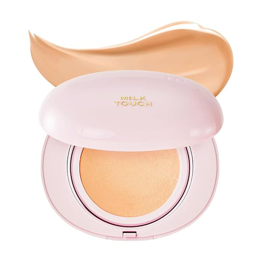 milktouch Cushion Foundation, 24H Flawless Skin, Radiant Shine, No Oxidation, Long-Lasting, Non-Creasing, 60% Hydrating Skincare Infused Korean Foundation, Valentines Gifts (24N Sand Beige)