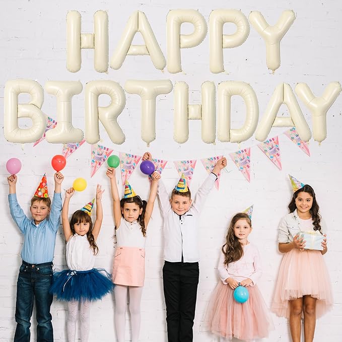 40 Inch Letter Balloons D, Big Custom A-Z Alphabet Foil Name Balloon Cream White, Self Inflating Beige Customize Helium Balloon Letters D for Women Girls Birthday Bride Baby Shower Party Decorations