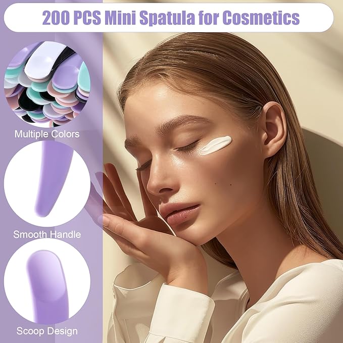 200pcs Make Up Spatulas Mini, Skincare Spatula, Mini Spatula For Cosmetics, Multi-Color Cosmetic Spatulas for Face Mask, Makeup Remover, Face Cream