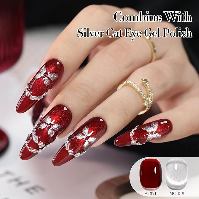 Double Rhythm 15 ML Dark Burgundy Gel Polish Pure Sheer Same Color Same Bottle Soak Off Gel Polish Art Manicure Salon DIY at Home for Women (Jelly Red-A1371)