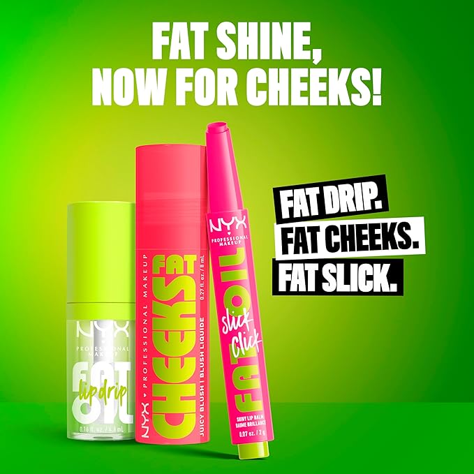 NYX PROFESSIONAL MAKEUP Fat Cheeks Liquid Blush, Buildable, Dewy Blush with Long-Lasting 12HR Wear - Blueberry Burst (Cool Purple)