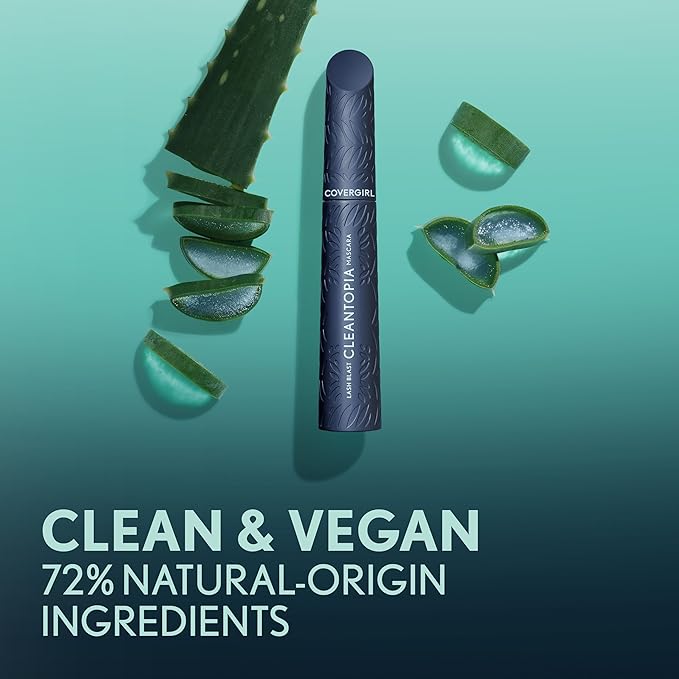 Covergirl Lash Blast Cleantopia, 820 Ultramarine Black, Mascara, Volumizing Mascara, Vegan Formula, Conditions Lashes, Clean Mascara, Smudge-Proof, 0.33oz