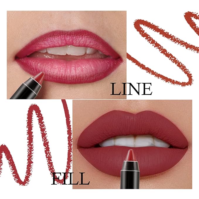 Boobeen Velvety Creamy Matte Lip Liner - Full Coverage High Pigment Waterproof Long Lasting Lipstick for Women, Matte Lip Color with Smooth (#09)